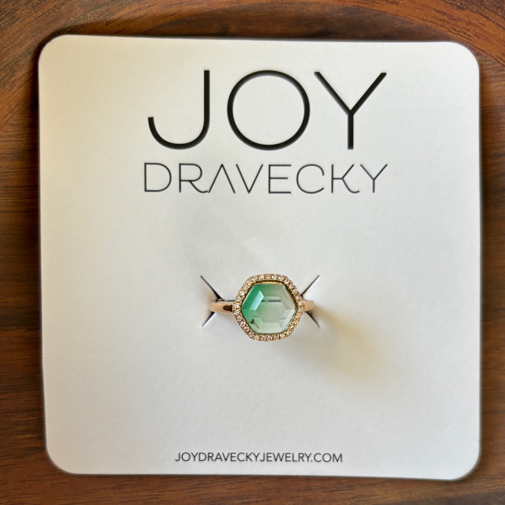 Joy Dravecky Green Ombr Adjustable Ring
